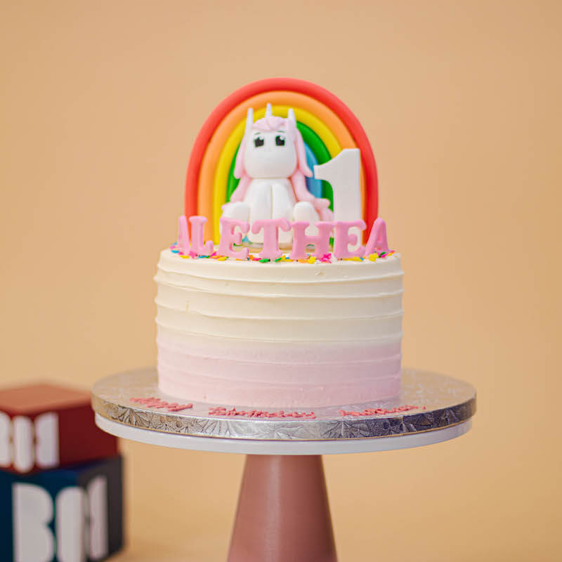 Ombre Baby Unicorn Cake with Rainbow